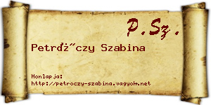 Petróczy Szabina névjegykártya