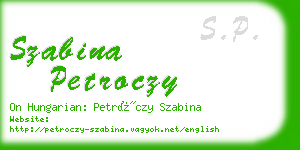 szabina petroczy business card